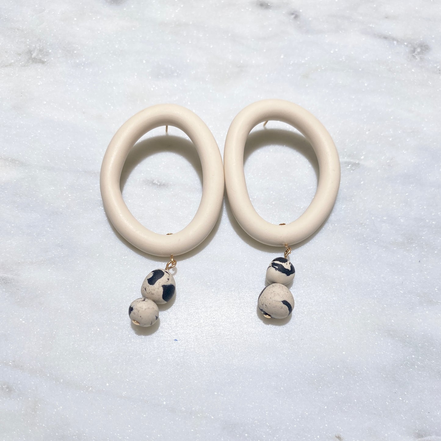 Large OOAK two bead earrings