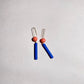 Amelia Earrings Coral and Blue