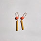 Amelia Earrings Coral and Mustard